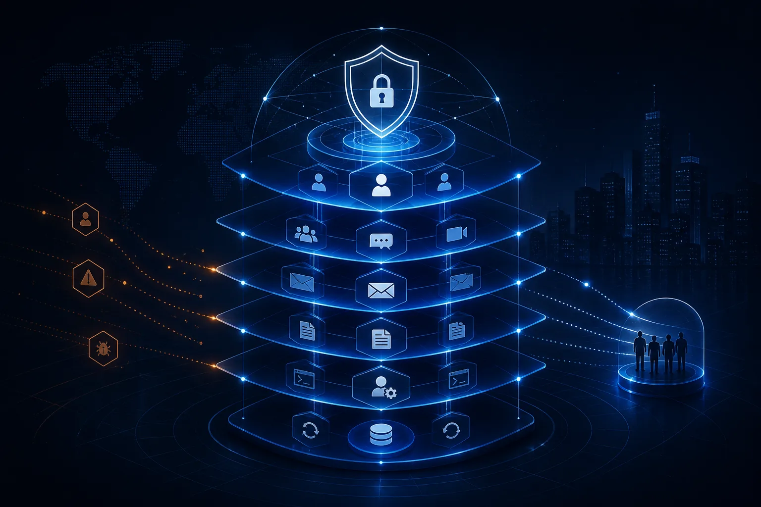 Layered model of coverage, isolation, testing, RTO/RPO, and continuity ownership.