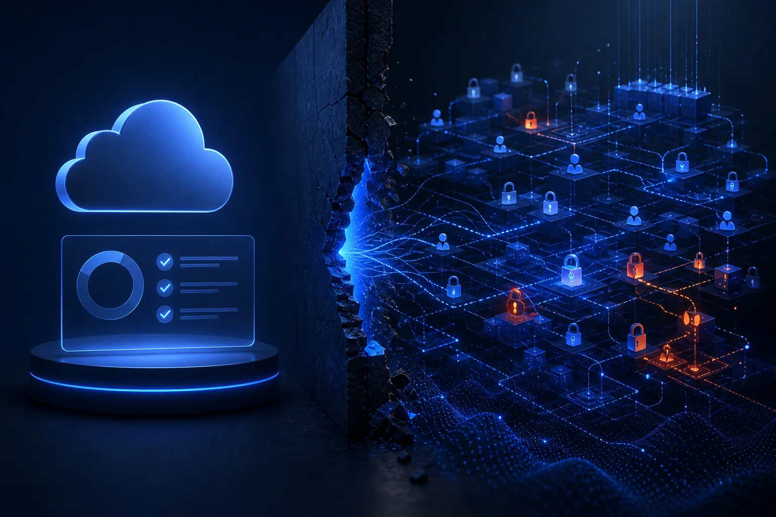 Control-domain model linking identity, monitoring, backup, cloud, vendors, and governance.